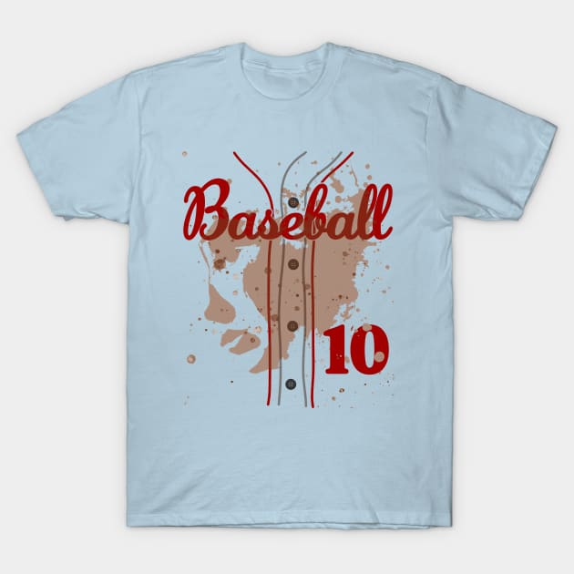 Baseball Jersey Number 10 Kids Baseball Uniform Dirty Funny #10 T-Shirt by TeeCreations